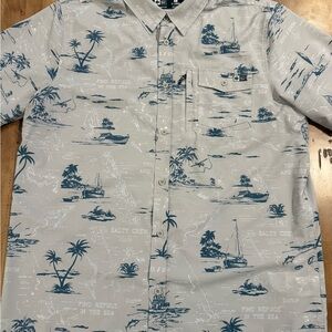 Salty Crew Men's Nautical Print Shirt in Blue and Gray